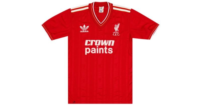 liverpool 1985-87 adidas home shirt in red with white trims